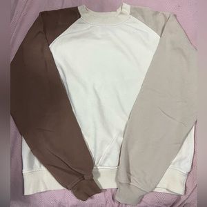 Three Colored Cotton on Crewneck Sweater